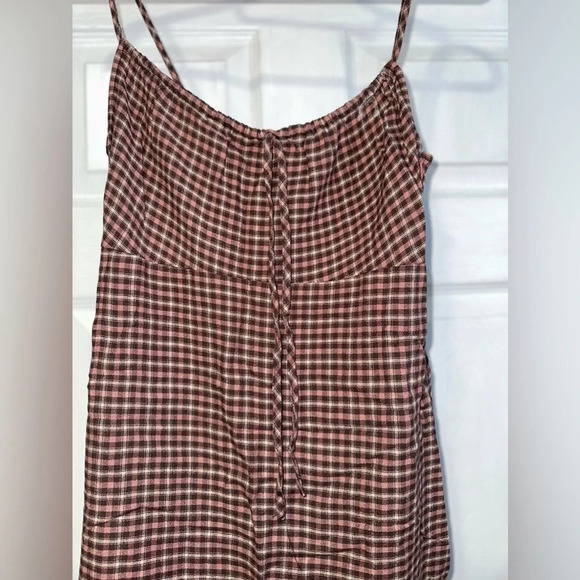 Pull & Bear Spaghetti Strap Dress, Brown & Pink - Picture 6 of 6